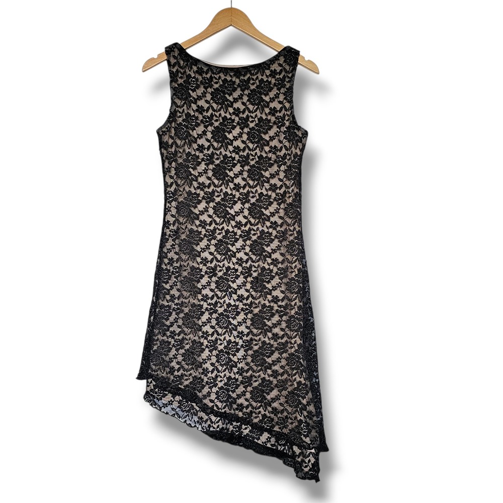 Scarlett Black Lace Dress 10 Floral Asymmetrical Evening Whimsigoth Dark Romance
